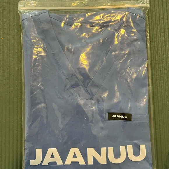 Jaanuu Ceil Blue Medical Scrub Pants - Picture 3 of 6